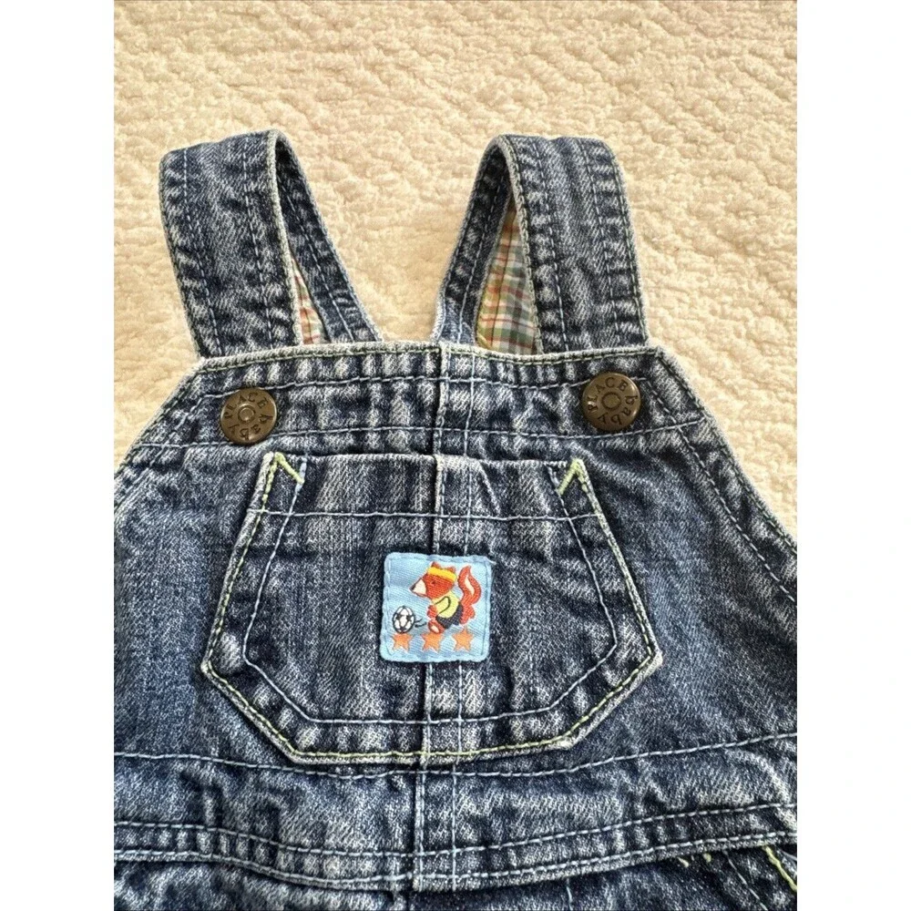 Vintage 1990s Childrens Place Made in USA Denim Overalls Sz Baby O/3M Carpenter